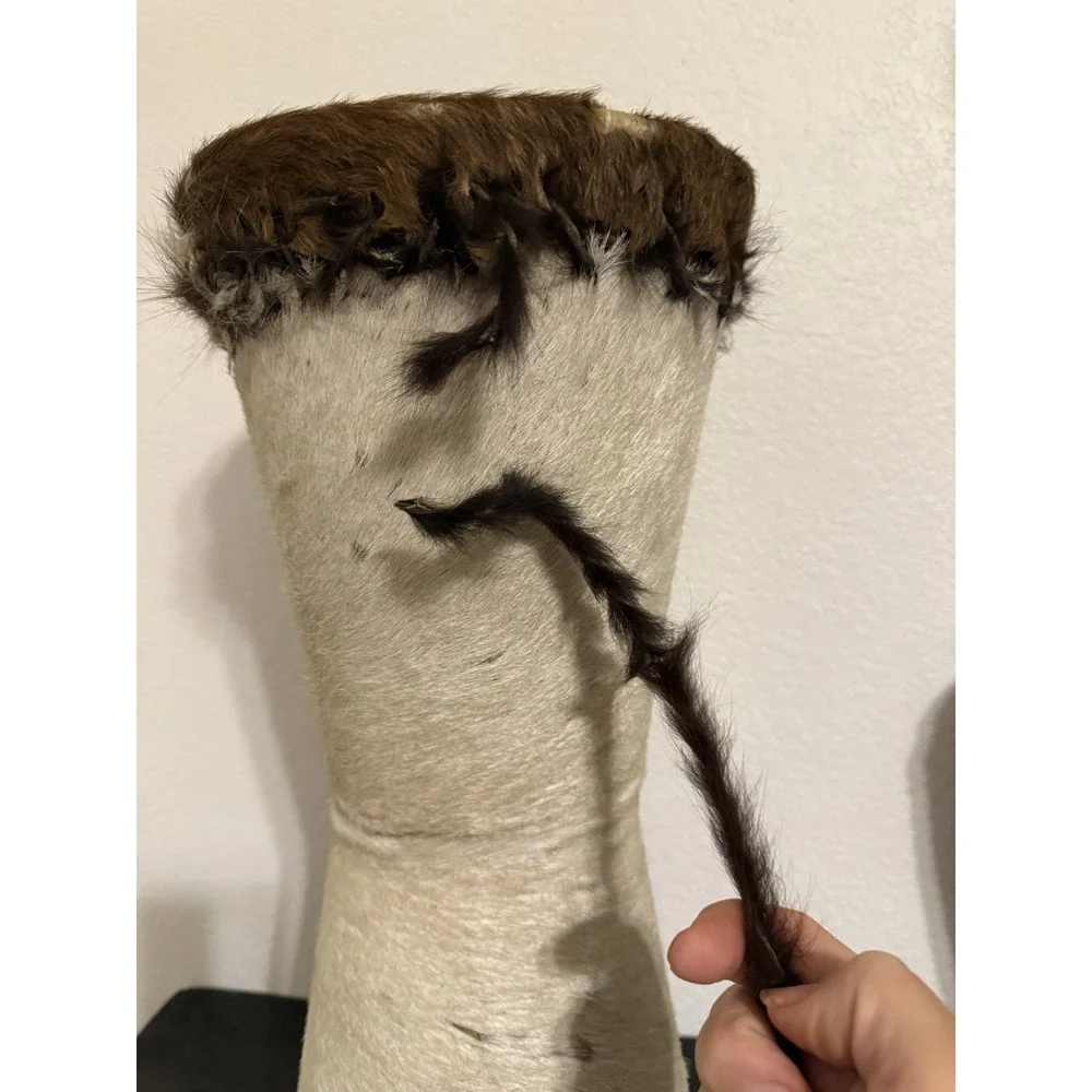 African Dual Ended Congo Hand Drum Goat Fur‎ 21
